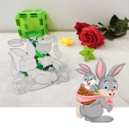 Pochoirs découpés en métal pour bricolage matrices de découpe lapin de Pâques lapin