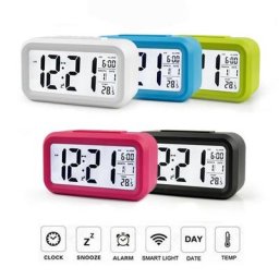 Horloge de bureau électrique alarme électronique numérique grand écran LED date heure