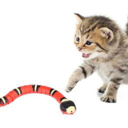 Jouets pour chats interactifs à détection intelligente électronique automatique serpent chat