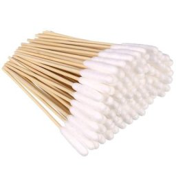 Cotons-tiges professionnels avec manche en bois pour chien nettoyant d'oreille d'animal appliquer