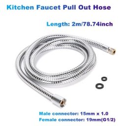 Tuyau de Cuisine Plaqué en Acier Inoxydable 78 Pouces (M15 & G1/2) Compatible avec Grohe