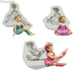 Moule à gâteau en Silicone pour fille Ballet Fondant chocolat outils de décoration de gâteaux