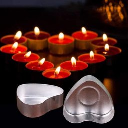 Bougie chauffe-plat en aluminium africain en forme de cœur boîtes d'avertissement pots étuis