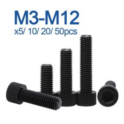 Vis à tête hexagonale en Nylon noir M4 M5 M6 M8 M10 M12 boulons en plastique pour