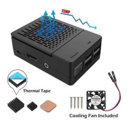 Münrow-Kit multifonction pour Raspberry Pi 3B + boîtier avec ventilateur de refroidissement +