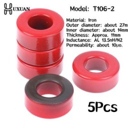 Noyaux toroïdaux de ferrite de fer T106-2 de 5PCs 27*14*11 Mm 10μo pour des inducteurs noyau de