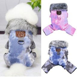 Combinaison d'hiver pour chien vêtements chauds et épais manteau pour chiot sweats à capuche pour