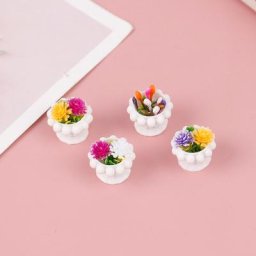 Mini fleur Miniature en Pot pour maison de poupée 1:12 plante verte en Pot meubles de maison de