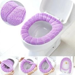 Couverture de siège de toilette optique élastique lavable accessoires de WC universels polymères
