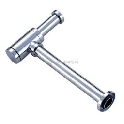 Piège à bouteille rond en alliage de Zinc Kit P-TRAP de vidange de déchets d'évier Chrome poli