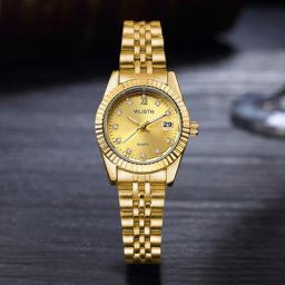 Reloj Mujer-Montre-bracelet à quartz doré pour femme marque supérieure montre de luxe pour femme