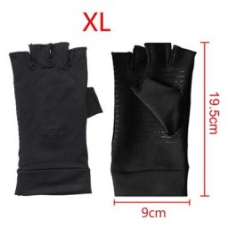 Gants demi-doigt en Fiber de cuivre et Spandex pour hommes et femmes pour la course le travail