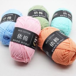 Fil de Laine Ogo en Coton de Lait à 4 Rôles Leurre Grossier Teint pour Artisanat au Crochet Pull
