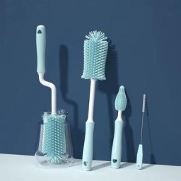 Ensemble d'outils de lavage de tasse en verre brosse de livres de bouteille de silicone épurateur