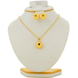 Ensemble de bijoux éthiopiens de Dubaï pour femmes boucles d'oreilles collier rond déclaration