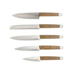 Set de 5 couteaux lame inox manche bois