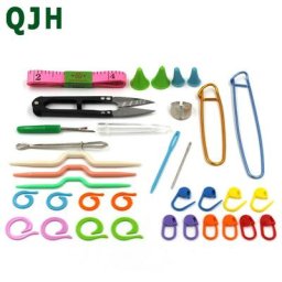 Ensemble d'outils pour tricoter à la main 35 pièces aiguilles à tricoter ciseaux rubans à