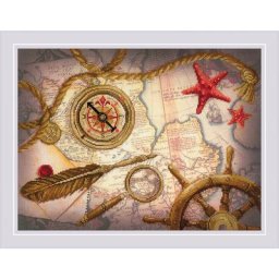 Tableau à broder « carte d'explorateur », 40 x 30 cm