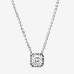 Collier Halo Scintillant Carré