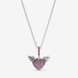 Collier Cœur Pavé&Ailes d'Ange