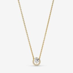 Collier Pendentif Halo Rond Scintillant