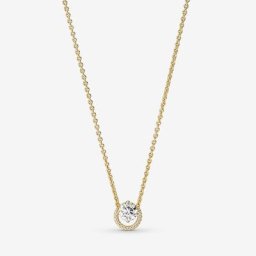 Collier Pendentif Halo Rond Scintillant