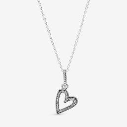 Collier Pendant Esquisse de Cœur Scintillant