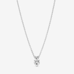 Collier Scintillant Pendentif Cœur Double