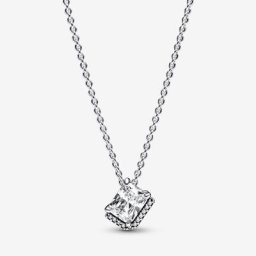 Collier Halo Scintillant Rectangulaire
