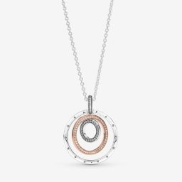 Pendentif&Collier Cercles Bicolores