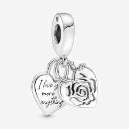 Charm Pendant Cadenas Cœur Rose