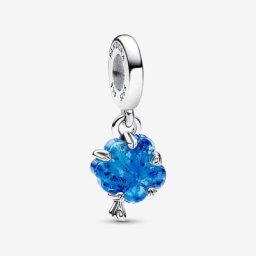 Charm Pendant Arbre de Vie en Verre de Murano Bleu