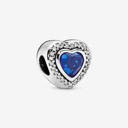 Charm Cœur Bleu Scintillant