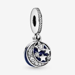 Charm Pendentif Lune et Ciel Nocturne