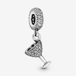 Charm Pendant Verre à Cocktail Pavé