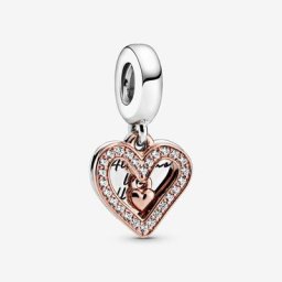Charm Pendant Esquisse de Cœur Scintillant