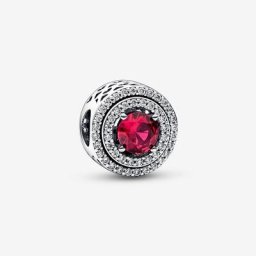 Charm Abyme de Cercles Scintillants Rouge