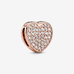 Charm Clip Esquisse de Cœur Scintillant