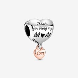 Charm Cœur de Maman Rose