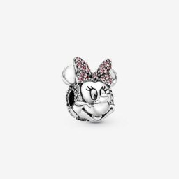 Charm Clip Disney Minnie Nœud Pavé Rose