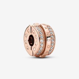 Charm Clip Lignes Pavé&Logo Scintillant