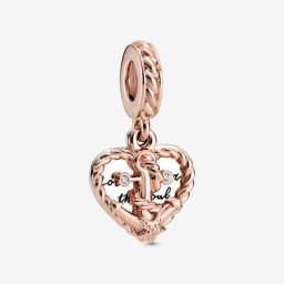 Charm Pendant Corde Cœur&Ancre Amour