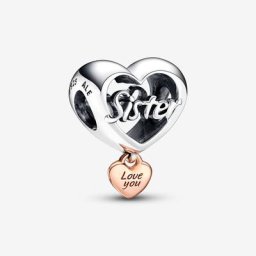Charm Cœur de Sœur Rose