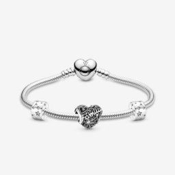 Bracelet Composé Cœur de Famille et Étoiles