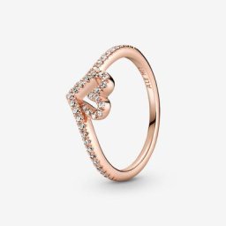 Bague Cœur Chevron Scintillante