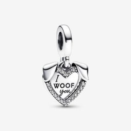 Charm Pendant Double Cœur&Chien