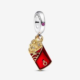 Charm Pendant Enveloppe Rouge Bicolore