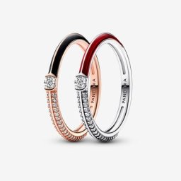 Ensemble de Bagues Double Pavé ME