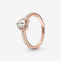Bague Cœur Surélevé Scintillant