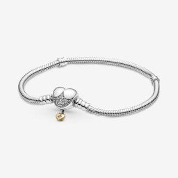 Bracelet Maille Serpent Fermoir Cœur Princesses Disney Moments